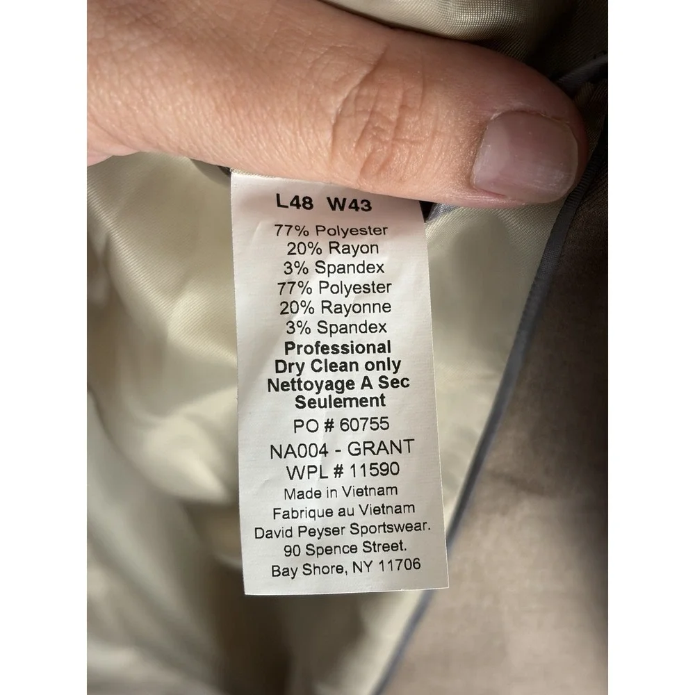 NWT!! $239 Nautica Mens 2-Piece Modern Fit Active Stretch Solid Suit Tan 48L 43W
